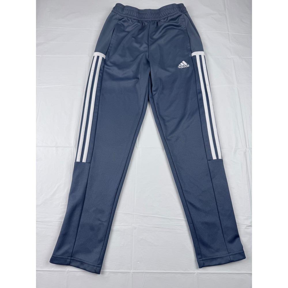 Adidas Boys Aeroready Track Pants Grey Blue 3-Stripe DW6757 Size‎ 11-12Y M